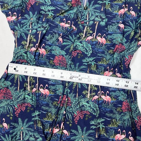 Vineyard Vines Textured Button Front Kaftan Sleeveless Dress Tropical Navy Small - Picture 13 of 14